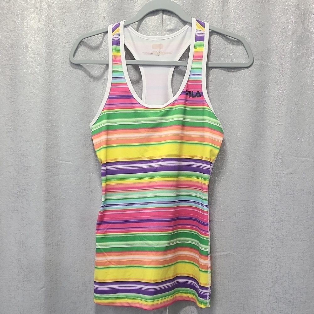 Fila Green and Yellow Racerback‎ Tank Top
